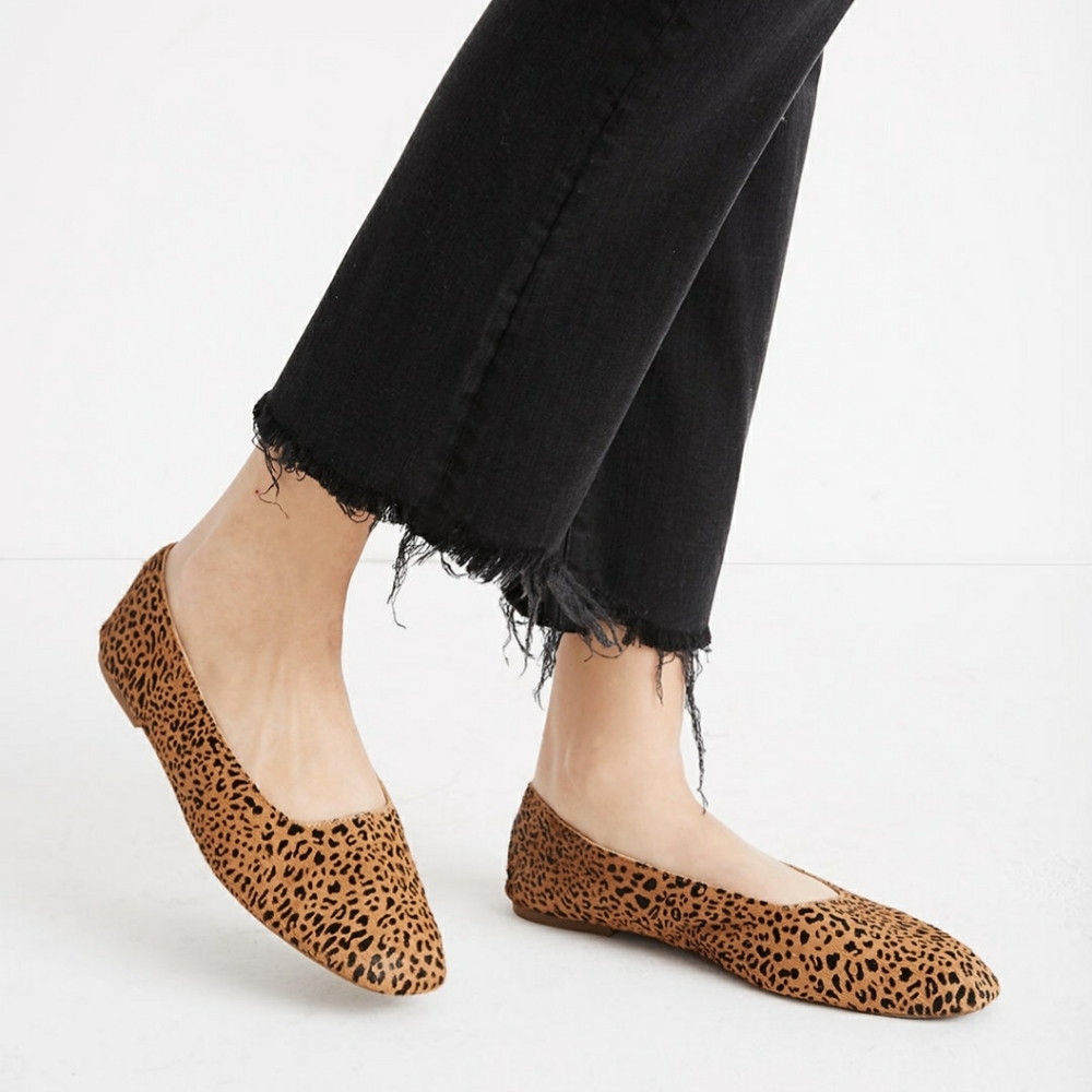 Madewell Cory Flat in Leopard Calf Hair, SZ 7.5